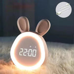 Cute Children's Alarm Clock with LED Display, Night Light, and Alarm – Bunny Shape for Boys and Girls, Ideal for Kids' Rooms and Gentle Wake-Up