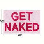 Gestreifte Designteppich – Rosa "Get Naked" Badezimmer- und Wohnteppich