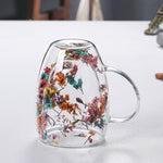 Double-walled glass beakers for dried flowers