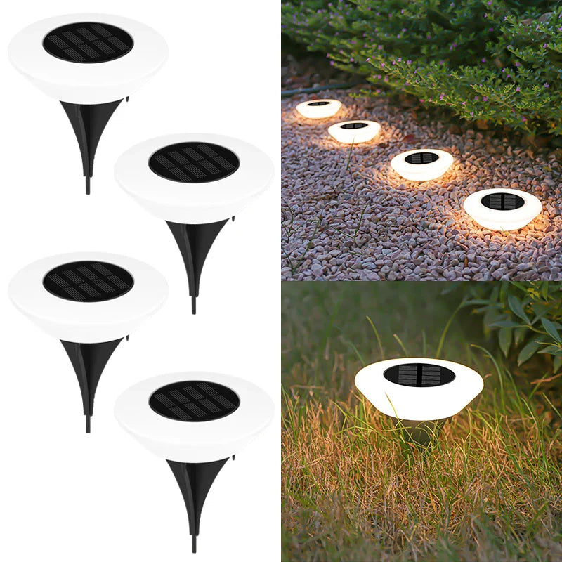 Solare Erdlichter mit 14 LEDs und 360° Beleuchtung – 4er Set