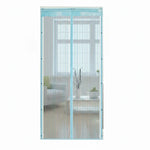 Self-closing magnetic curtain for doors