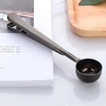 Coffee scoop with clip