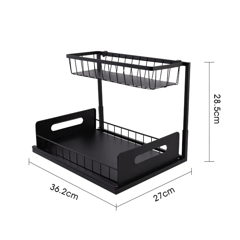 Stable Kitchen Shelf with Double Storage – FlexiShelf