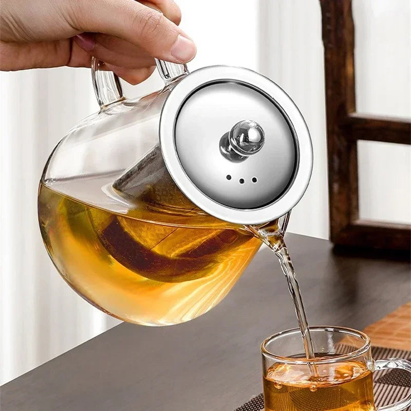 Elegant Borosilicate Glass Teapot – Ideal for Tea Lovers