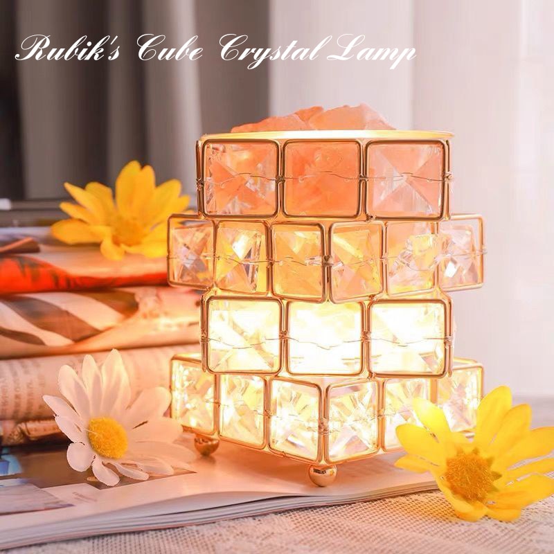 Geometrische Kristall-Ambiente-Lampe mit schimmerndem Licht