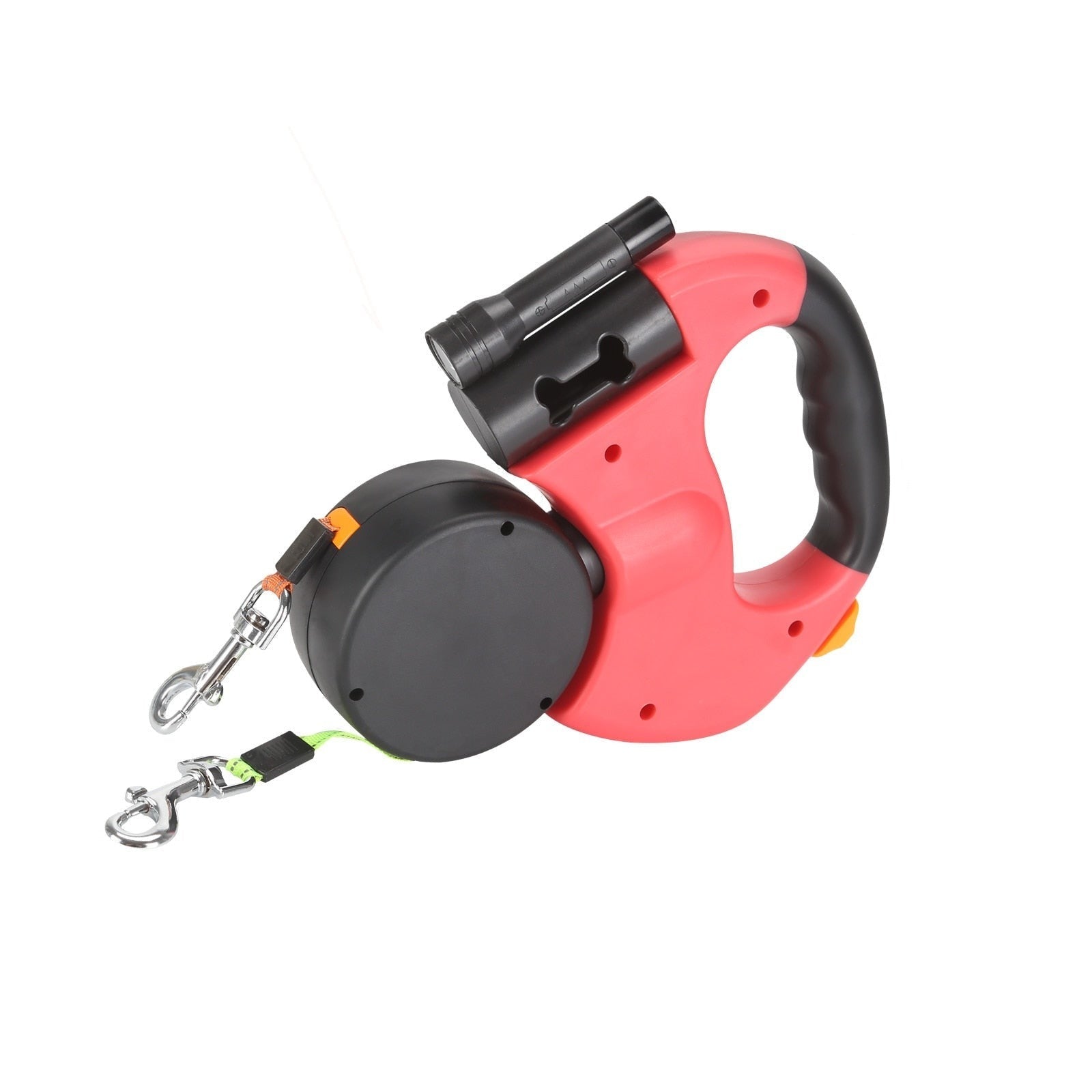 Double, Extendable Dog Leash with LED Lamp – Walking Two Dogs