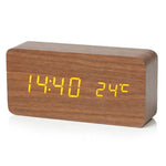 Digital Wooden Alarm Clock with Temperature Display, Alarm Function, and Modern Design – Ideal for Bedroom or Office, Energy-Efficient and Stylish