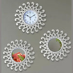 Zeitlose Wanduhr und Spiegel Set – Elegantes Design in Antikgold