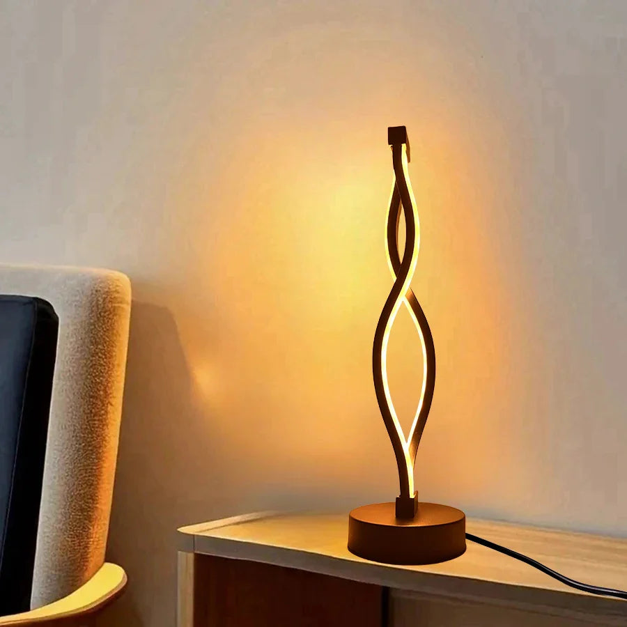 Futuristic Spiral Lamp with Remote Control – RGB Color Gradients for Stylish Lighting