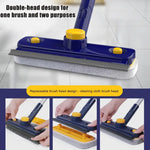 2-in-1 V-Shaped Floor Cleaning Brush with Long Handle