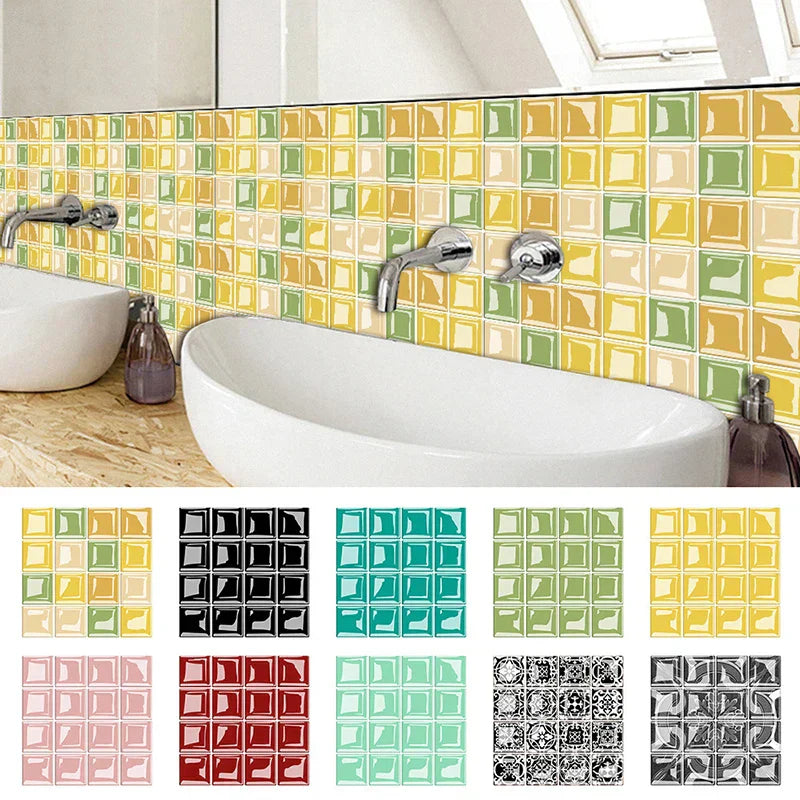 3D Wandfliesenaufkleber im Mosaikdesign
