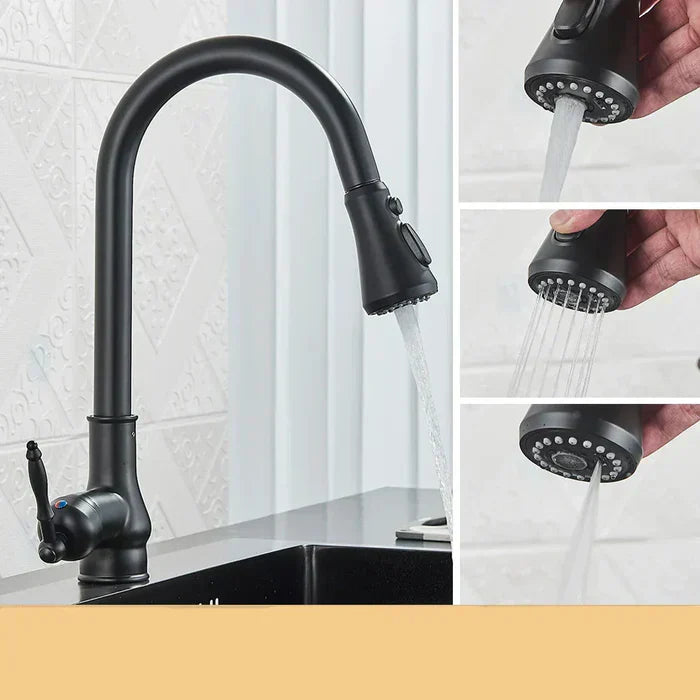 Küchenarmatur mit schwenkbarem Auslauf – Vintage-Messing-Design