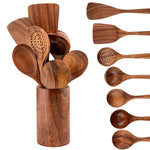 Luxurious Wooden Cookware Set with Storage Bucket