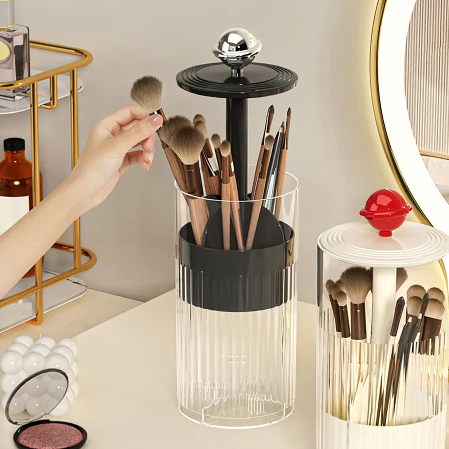 Makeup Brush Organizer with Automatic Lifting Function and Luxurious Design