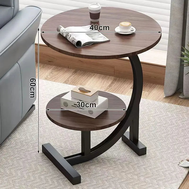 Eleganter, Platzsparender Mini Beistelltisch mit zwei Ebenen