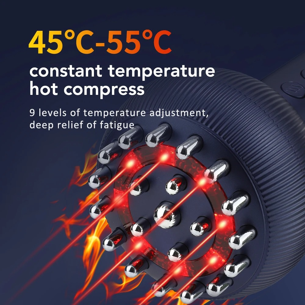 Heat and vibration massager for lymphatic drainage