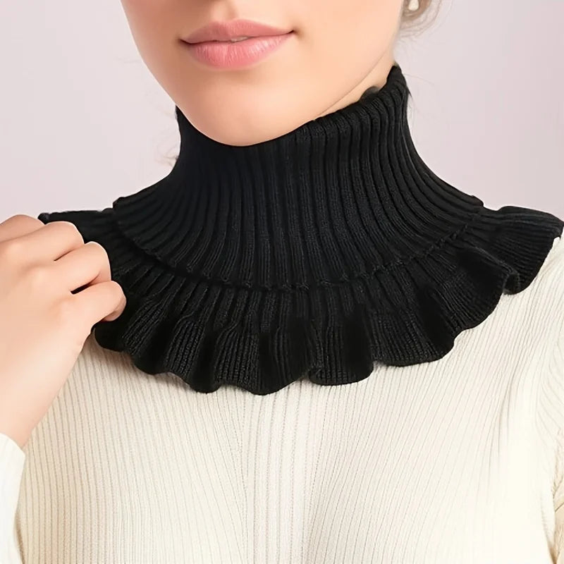 Eleganter Damenkragen in Schwarz-Weiß | Abnehmbarer, Weicher Stil