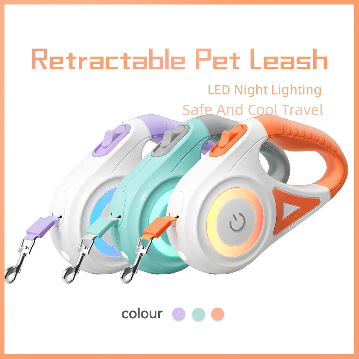 Sicherheitsleine mit LED für Hunde und Katzen | Flexibel & Ergonomisch | Ideal bei Nacht