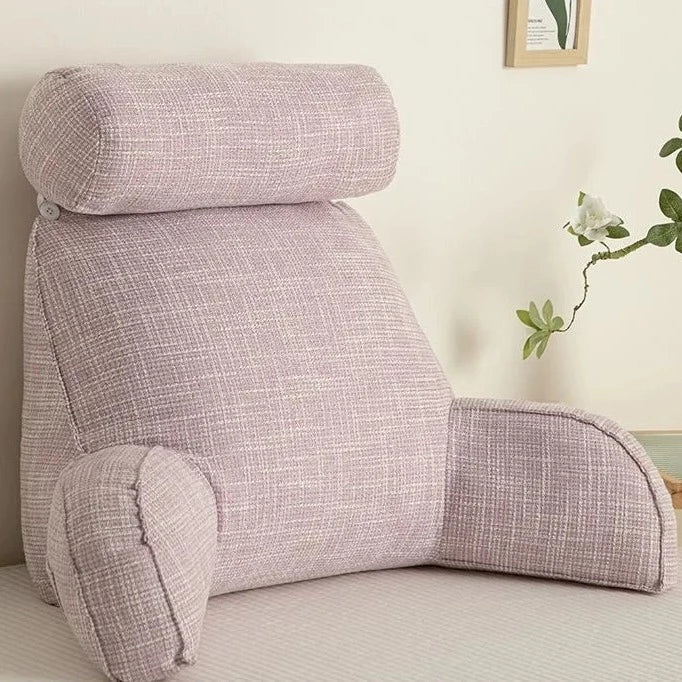Adjustable pillow with armrests and back support