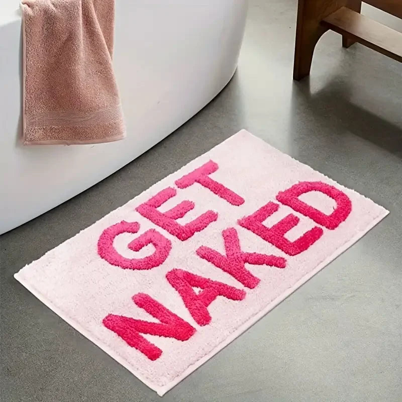 Stylischer Komfortteppich – Rosa 'Entspanne Dich' für Bad und Wohnbereich