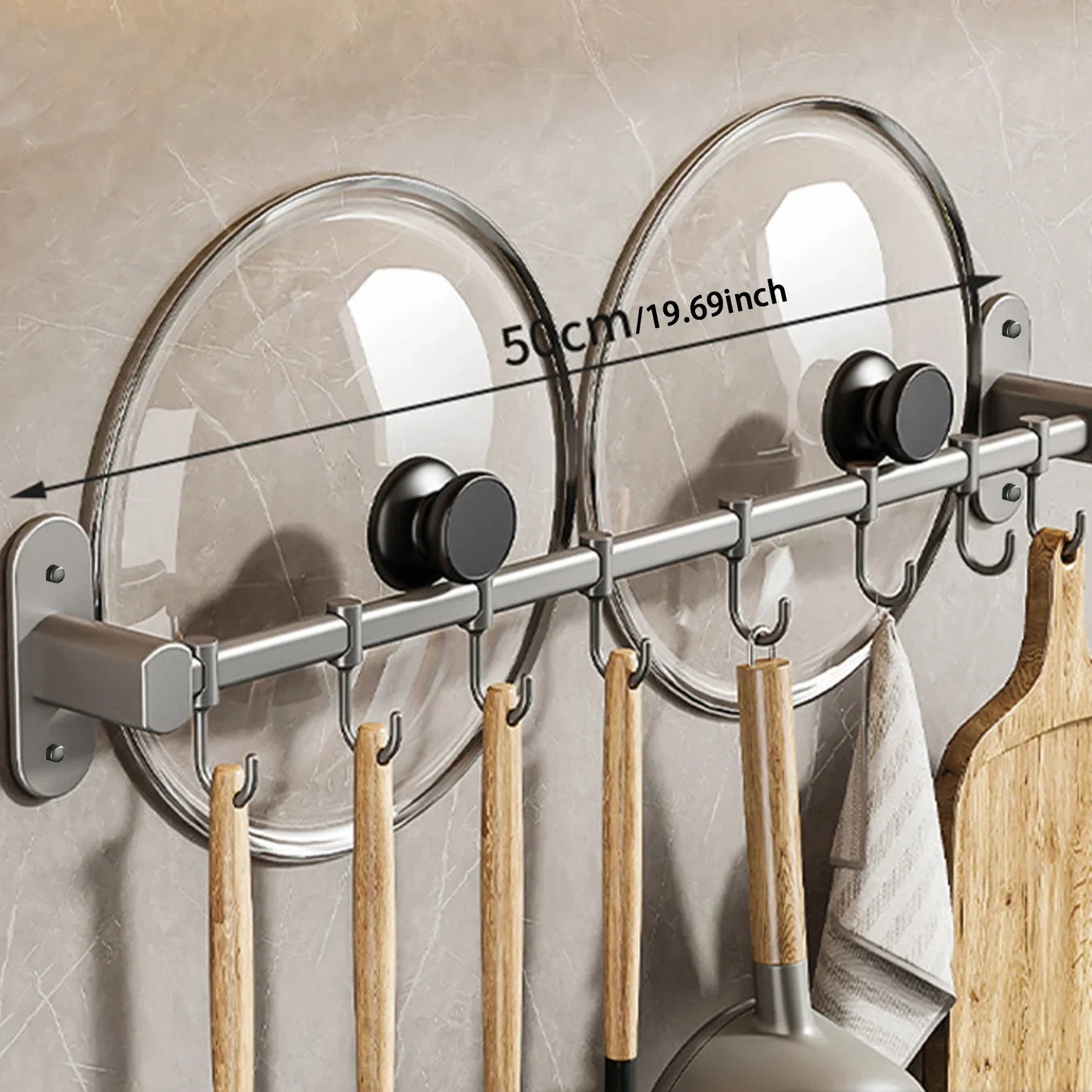 Wall Shelf for the Kitchen – Multifunctional Organizer for Lids, Spatulas, and Kitchen Utensils