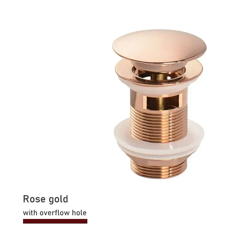Pop-Up Drain Stopper – Brass | 11 Colors | With or Without Overflow