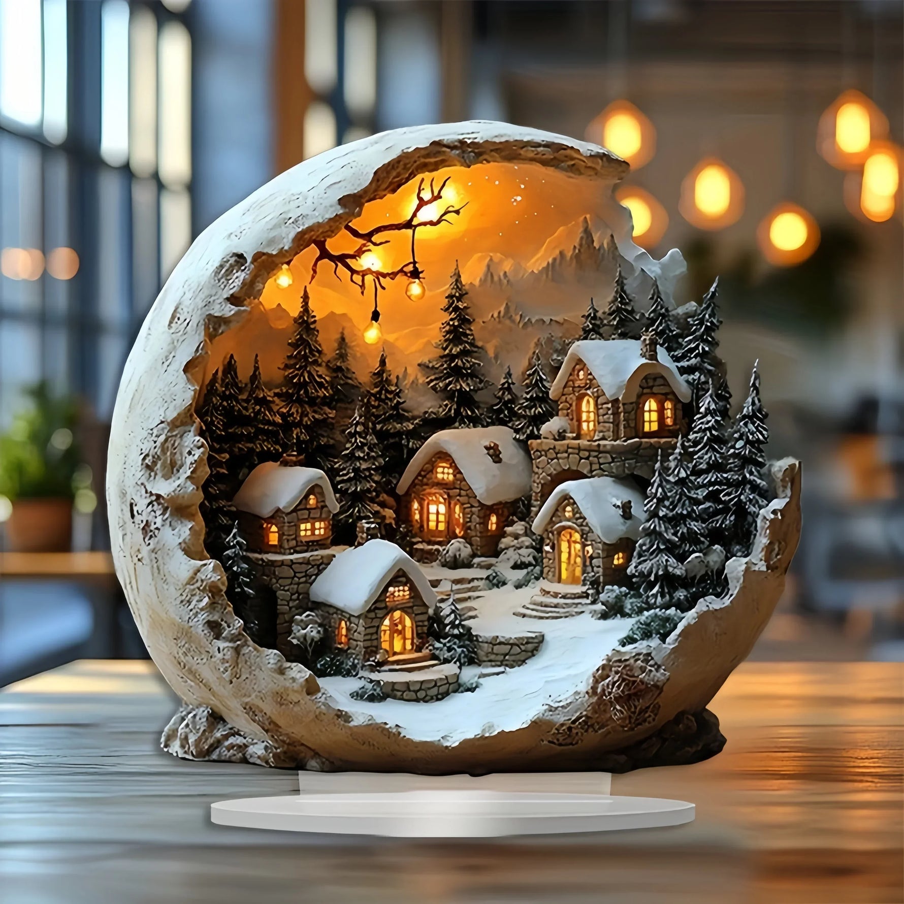Wunderschöne Acryl Weihnachtsfiguren im Boho-Stil 23x20 cm