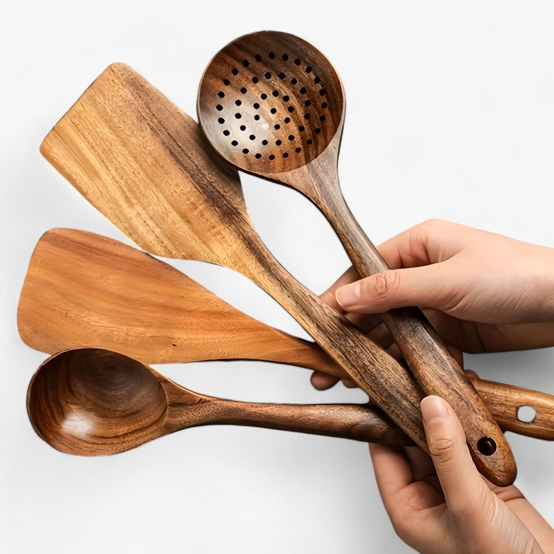 Nachhaltiges Holzbesteckset mit 10 Teilen von NaturLuxe