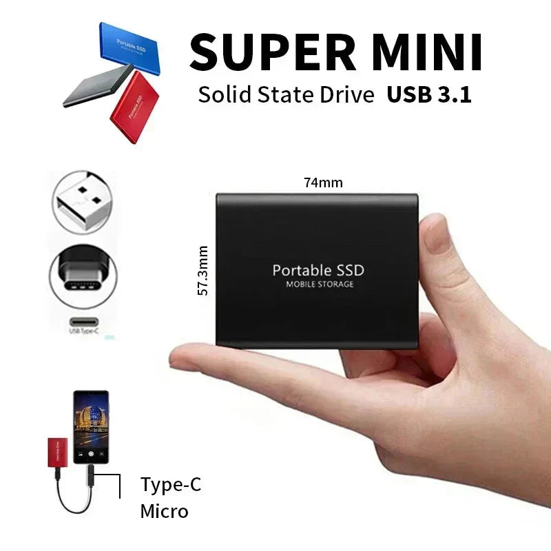 Tragbare SSD mit 128 GB – Schnelle USB 3.1 Verbindung