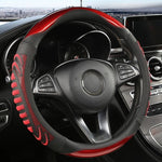 Elegant faux leather steering wheel cover with non-slip texture