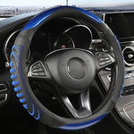 Elegant faux leather steering wheel cover with non-slip texture