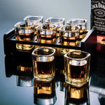 Elegantes Whiskyglas Set mit Servierschüssel – Glanz & Stil