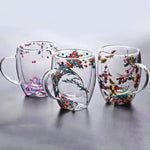 Set of 2 Double-Walled Cups with Dried Flowers