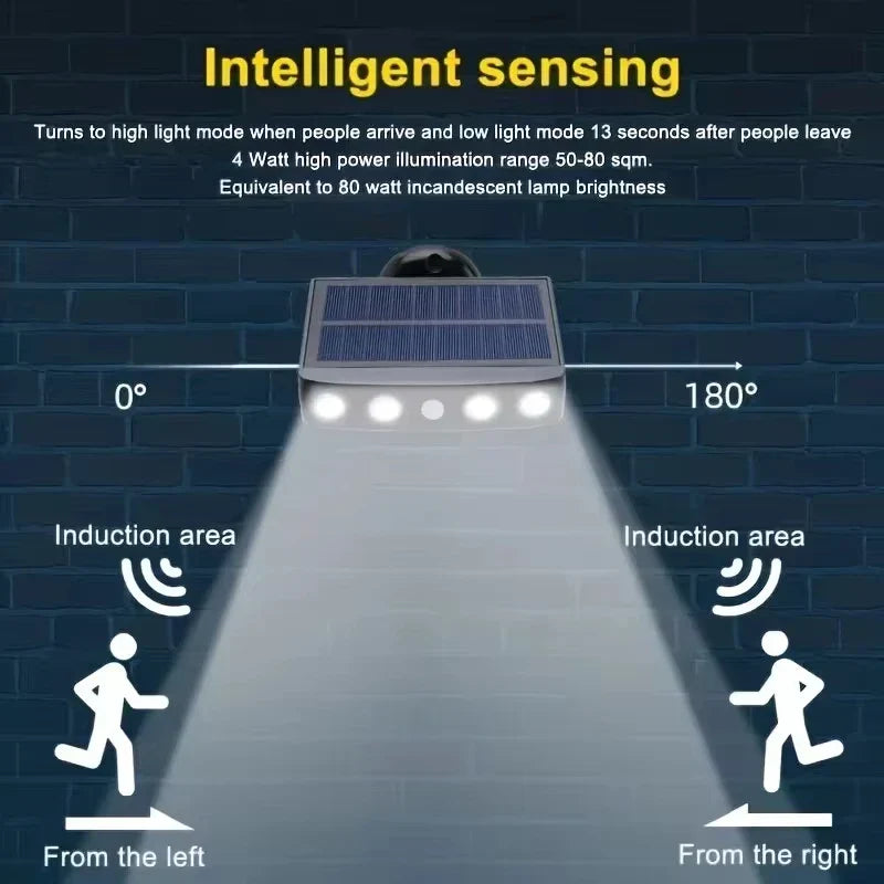 Solar Outdoor Light with Motion Sensor | 4 LEDs | Weatherproof & Wireless