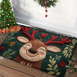 Festliche Fußmatte für Weihnachten | Lebkuchen & Santa Design | Rutschfest & Waschbar