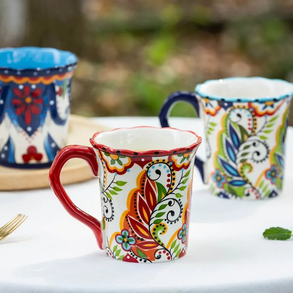 Becher mit Bohemian Blumenmuster