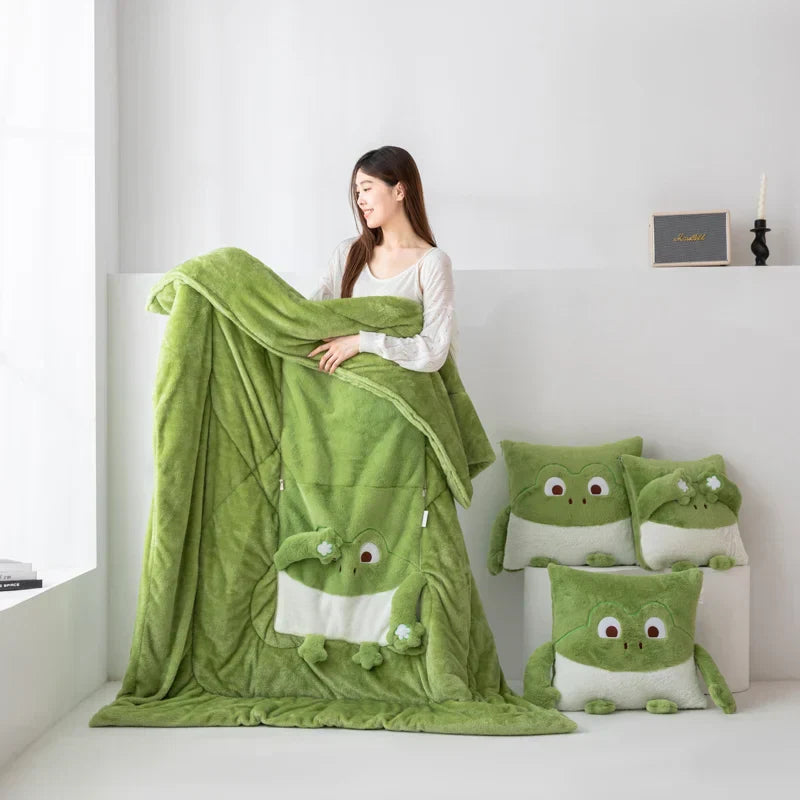 Cozy Mini Monster Pillow with Duvet