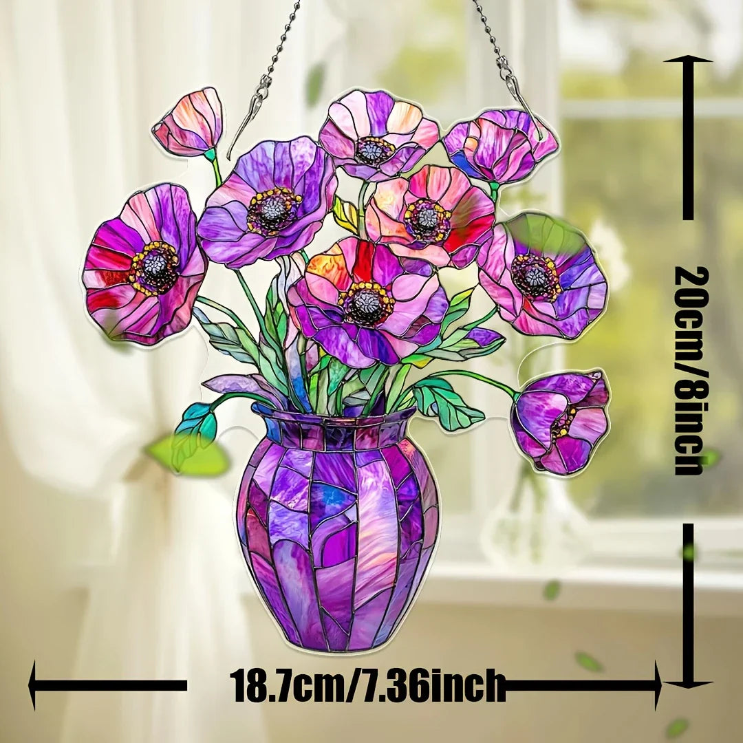 Sonnenglanz 2D Acryl-Blumentopf mit Lichtfänger für Fenster