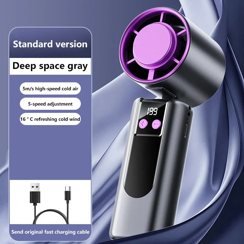 CoolBreeze Handventilator mit Kühlfunktion | USB-betrieben | Digitalanzeige | 3 Geschwindigkeitsmodi