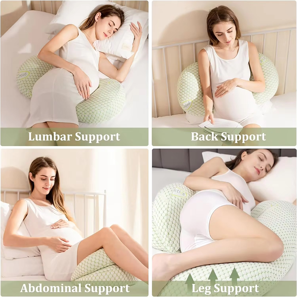 U-Shaped Pregnancy Pillow - Full Body Support & Washable Cover
