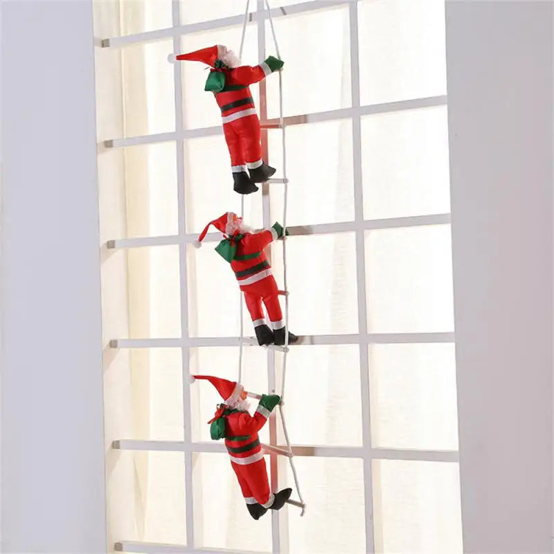 Hanging Christmas Decoration - Climbing Santa Claus Figure for Window
