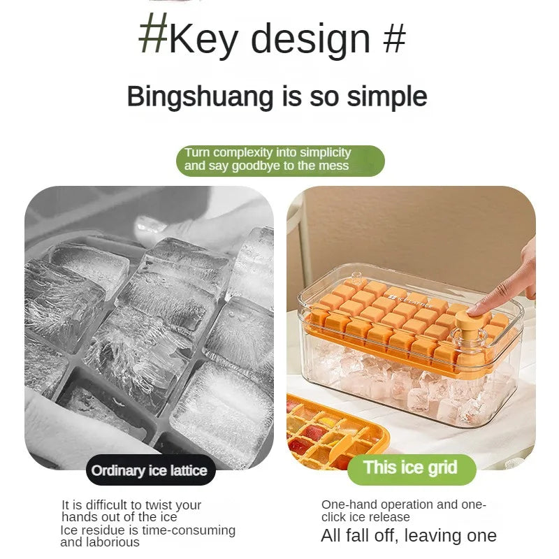 Silicone Ice Cube Tray with 32 Compartments