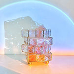 Geometrische Kristall-Ambiente-Lampe mit schimmerndem Licht
