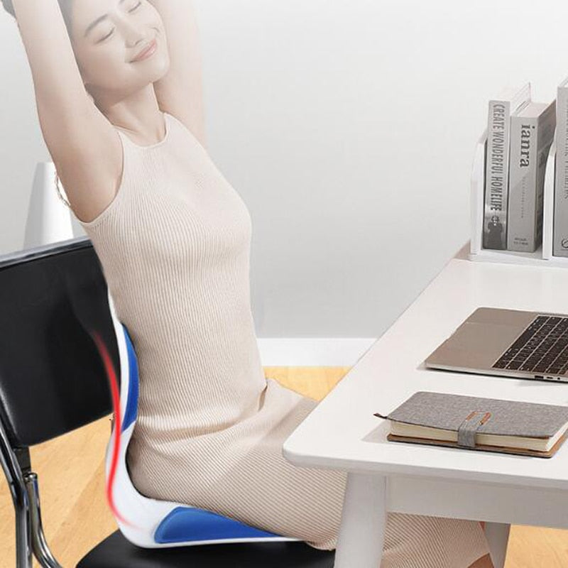 Back support seat cushion for posture correction