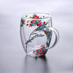 Set of 2 Double-Walled Cups with Dried Flowers