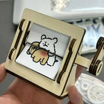 Wooden Hand Crank Animation Machine Craft Kit for Desk Decoration
