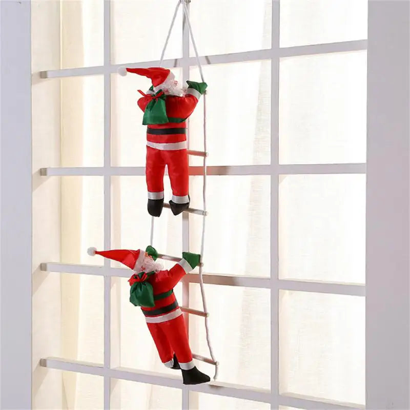 Hanging Christmas Decoration - Climbing Santa Claus Figure for Window