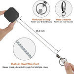 Metal Keyring with Retractable Carabiner and Steel Cable – Safety Reel 71.8 cm