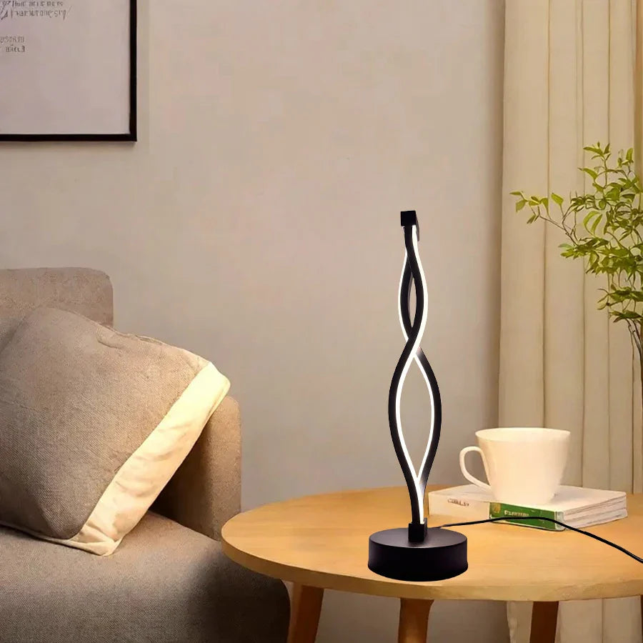Futuristic Spiral Lamp with Remote Control – RGB Color Gradients for Stylish Lighting