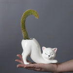 Cute Cat Flower Pot - Glazed Porcelain Succulent Pots